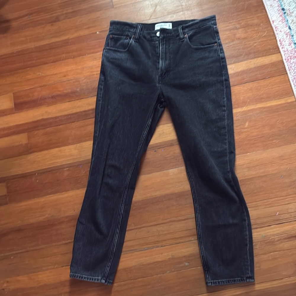 Abercrombie & Fitch The Skinny High-Rise Washed Black Jeans size 28